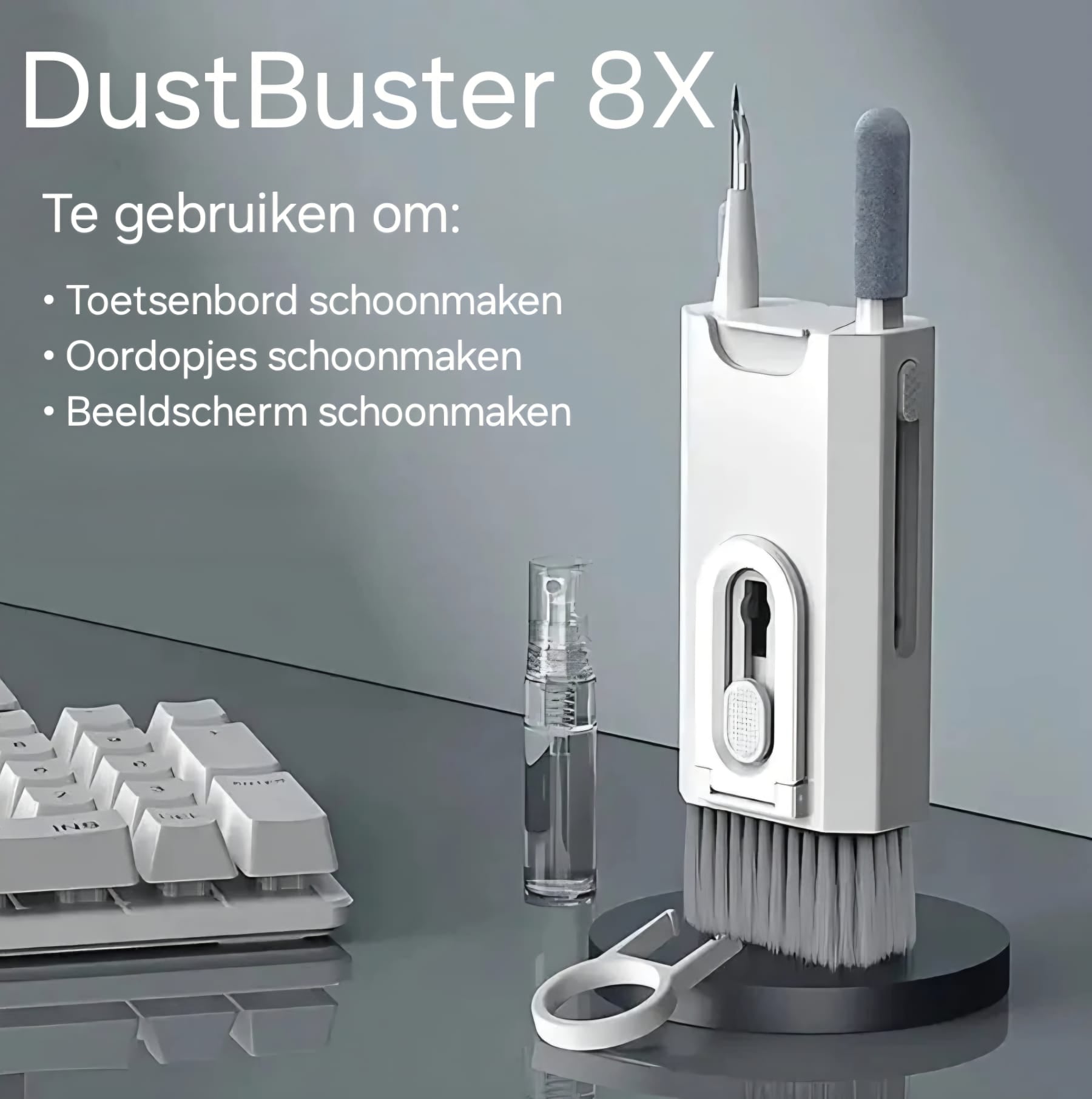 DustBuster 8X™ | 8 in 1 computerborstel reiniger